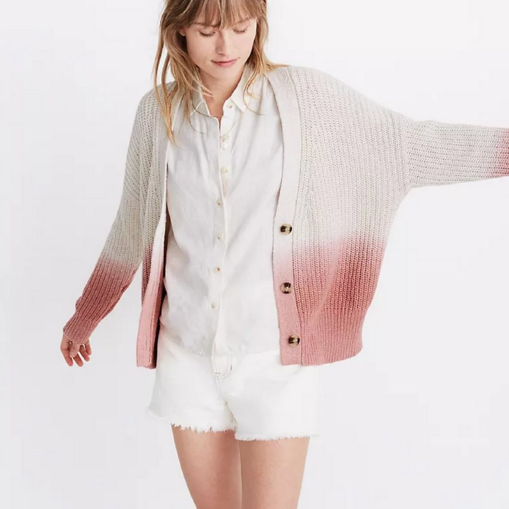 Madewell Dip-Dye Courtland Cardigan Sweater